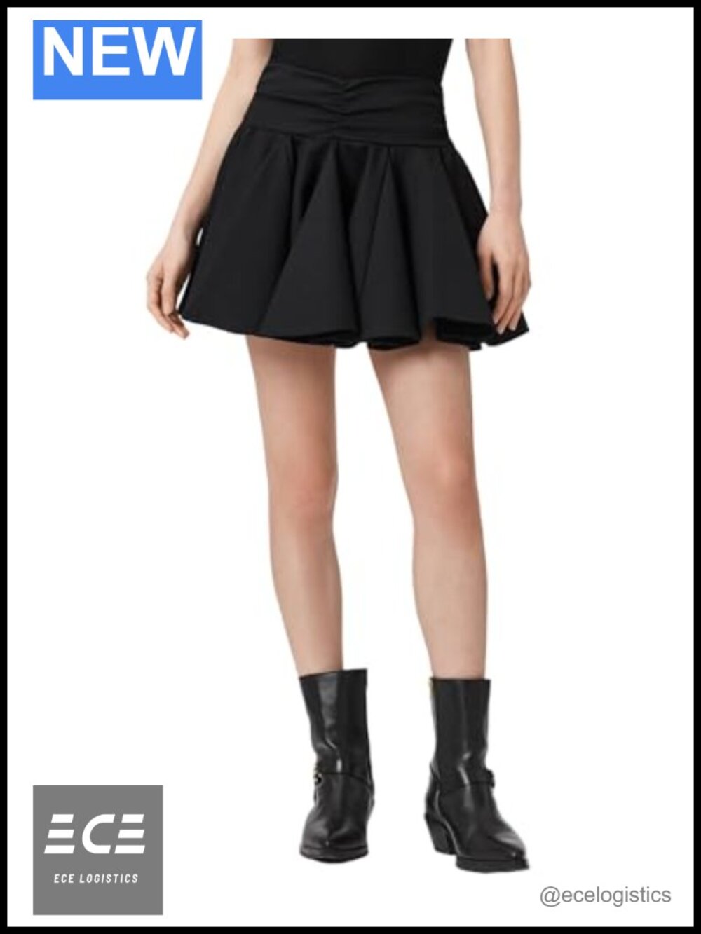 Ponte Mini Skirt, Viscose Blend, Pull On